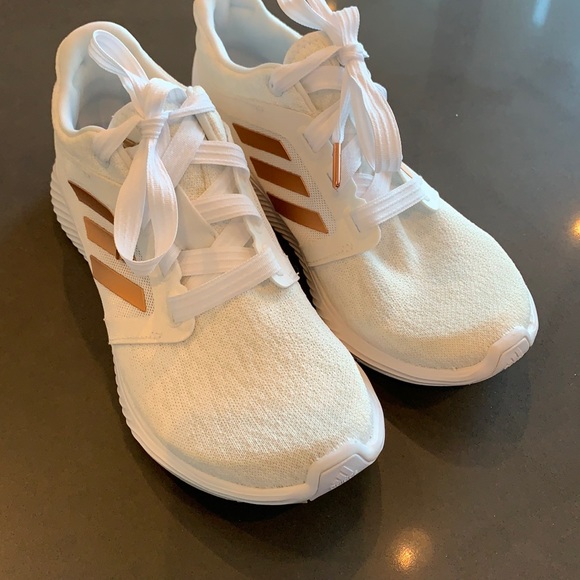 adidas Shoes | Adidas Womans White Rose Gold Sneakers 85 | Poshmark
